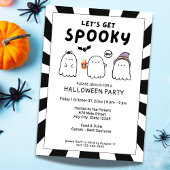 Schattige Let's Get Spooky Ghost Halloween Party Kaart