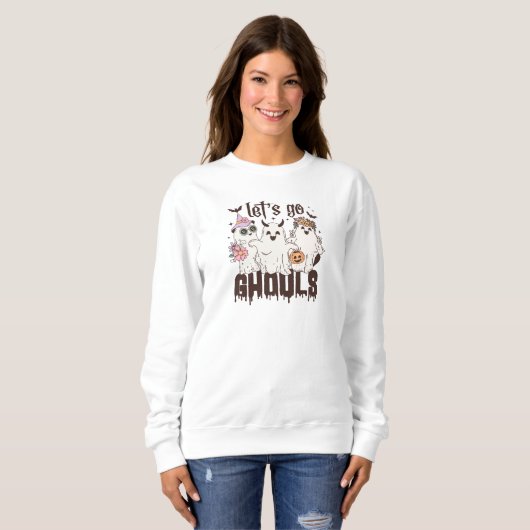 Schattige Let's Go Ghouls Halloween Sweatshirt (Voorkant volledig)