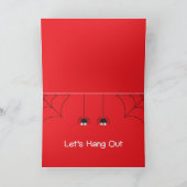Schattige Let's Hang Out Valentijn Spiders Feestdagen Kaart (Binnen)