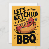 Schattige Let's Ketchup BBQ Party Kaart (Voorkant / Achterkant)