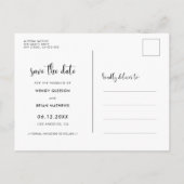 Schattige lettertype De datum opslaan Aankondigingskaart (Achterkant)