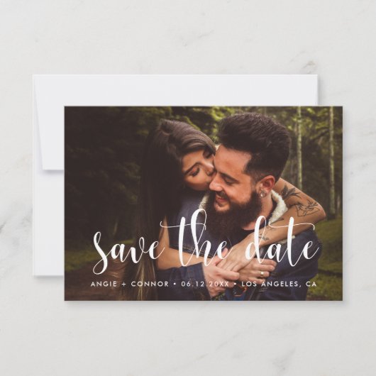 Schattige lettertype De datumfotokaart opslaan Aankondiging (Voorkant)