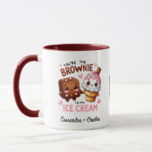 Schattige & leuk "Brownie naar mijn ijs" Custom pa Mok (Links)