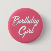 Schattige Leuk Eenvoudig Tekstscript Verjaardagsme Ronde Button 5,7 Cm (Voorkant)