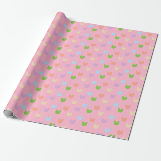 Schattige & Leuk Elegant Pastel Tulpenbloemen, Bab Cadeaupapier (Uitgerold)