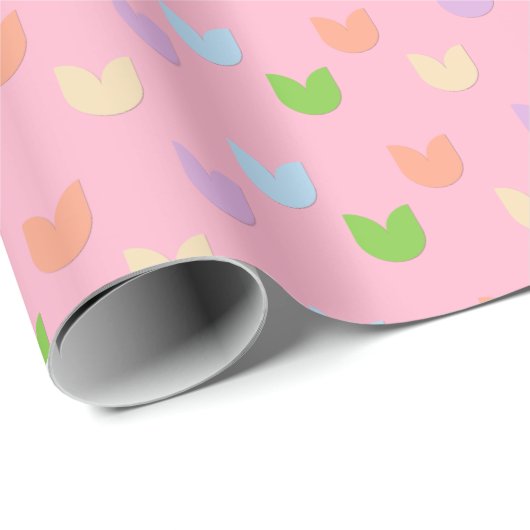 Schattige & Leuk Elegant Pastel Tulpenbloemen, Bab Cadeaupapier (Rol Hoek)