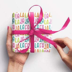 Schattige leuk felle kleurrijke falala kerstvakant cadeaupapier