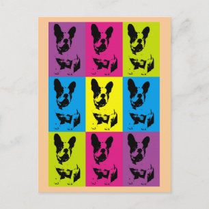 Schattige Leuk Frans Bulldog Frenchie Pop Art Briefkaart