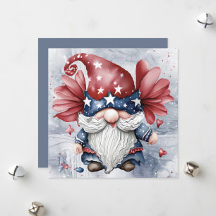 Schattige Leuk Funky Gnome Gonk Met Sterren Pet Feestdagenkaart