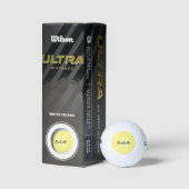 Schattige Leuk Geel Monogram Naam + Initiaal Golfballen (Verpakking)
