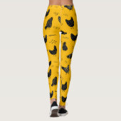 Schattige Leuk Geel Zwart Kip Leggings (Achterkant)