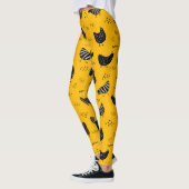 Schattige Leuk Geel Zwart Kip Leggings (Links)