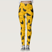 Schattige Leuk Geel Zwart Kip Leggings (Voorkant)
