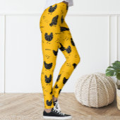 Schattige Leuk Geel Zwart Kip Leggings