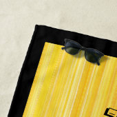 Schattige Leuk Geel Zwart Patroon Gepersonaliseerd Strandlaken (In situ)