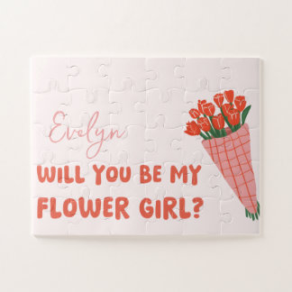 Schattige, leuk, gepersonaliseerd Bloemenmeisje-vo Legpuzzel