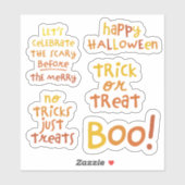 Schattige leuk Halloween zinnen sinaasappel Sticker (Vel)