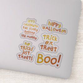 Schattige leuk Halloween zinnen sinaasappel Sticker