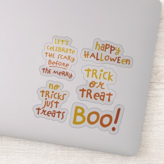 Schattige leuk Halloween zinnen sinaasappel Sticker (Detail)