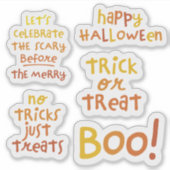 Schattige leuk Halloween zinnen sinaasappel Sticker (Voorkant)