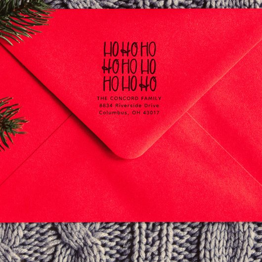 Schattige leuk ho ho ho ho ho kerst retour adres  zelfinktende stempel
