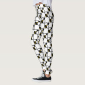 Schattige leuk hommelpatroon terug geel bij leggings (Links)
