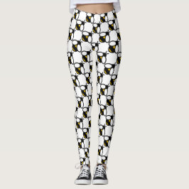 Schattige leuk hommelpatroon terug geel bij leggings