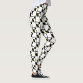Schattige leuk hommelpatroon terug geel bij leggings (Rechts)