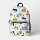 Schattige leuk kattenpatroon bedrukte rugzak (Voorkant)
