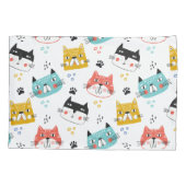 Schattige leuk kattenpatroon kinder kussensloop (Achterkant)