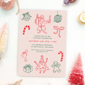 Schattige Leuk Kerstfeest Doodles Kaart