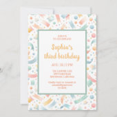 Schattige Leuk Kinder Confetti Kleurrijke Pastel V Kaart (Voorkant)