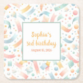 Schattige Leuk Kinder Confetti Kleurrijke Pastel V Kartonnen Onderzetters (Voorkant)