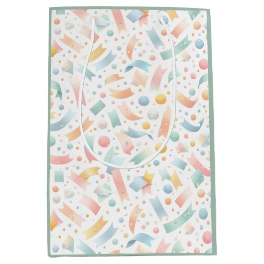 Schattige Leuk Kinder Confetti Kleurrijke Pastel V Medium Cadeauzakje (Voorkant)