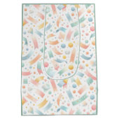 Schattige Leuk Kinder Confetti Kleurrijke Pastel V Medium Cadeauzakje (Achterkant)