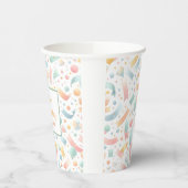 Schattige Leuk Kinder Confetti Kleurrijke Pastel V Papieren Bekers (Links)