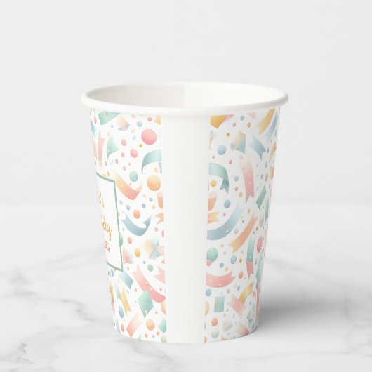 Schattige Leuk Kinder Confetti Kleurrijke Pastel V Papieren Bekers (Links)