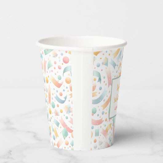 Schattige Leuk Kinder Confetti Kleurrijke Pastel V Papieren Bekers (Rechts)