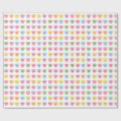 Schattige leuk kleurrijk gespreksharten patroon cadeaupapier (Vlak)