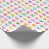 Schattige leuk kleurrijk gespreksharten patroon cadeaupapier (Hoek)