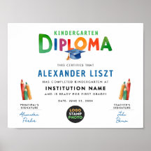 Schattige Leuk Kleurrijk Kinder Afstuderen Diploma