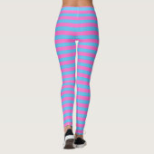 Schattige Leuk Kleurrijk Roze en Blauw Gestreept Leggings (Achterkant)