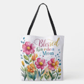 Schattige leuk Kleurrijke bloemetjes Gezegende Tui Tote Bag (Achterkant)