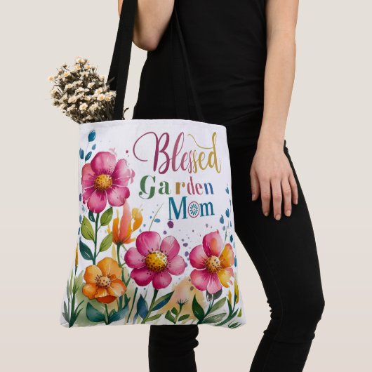 Schattige leuk Kleurrijke bloemetjes Gezegende Tui Tote Bag (Dichtbij)