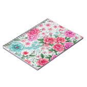 Schattige Leuk Meisje  Bloemenpatroon Notitieboek (Linkerzijde)