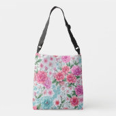 Schattige Leuk Meisje  Geïnspireerd Bloemen Canvas Crossbody Tas (Achterkant)