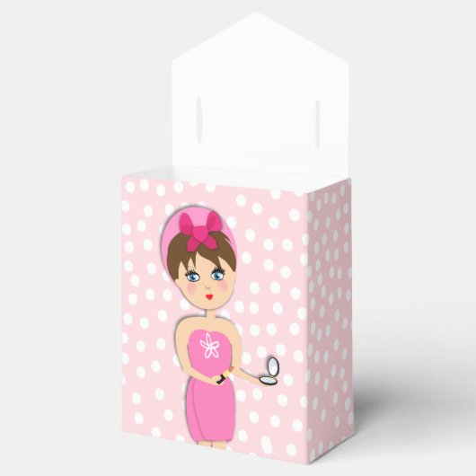 Schattige Leuk Meisje Pamper Spa Party Thema Voor  Bedankdoosjes (Geopend)