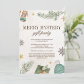 Schattige Leuk Merry Mystery Gift Exchange Party Kaart (Staand voorkant)