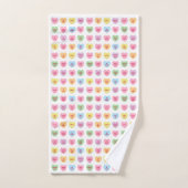Schattige leuk pastel aangepaste conversatie harte bad handdoek (Handdoek)
