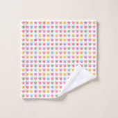 Schattige leuk pastel aangepaste conversatie harte bad handdoek (Wasdoekje)